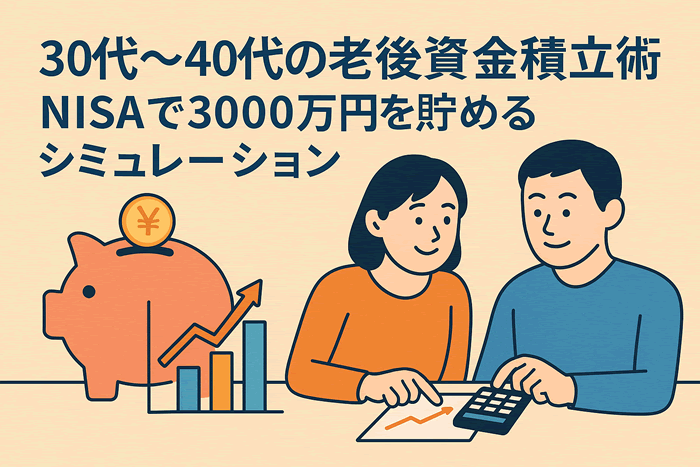 30代〜40代の老後資金積立術|NISAで3000万円を貯めるシミュレーション計画